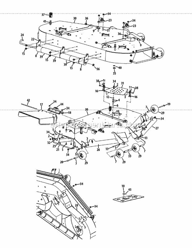 Deck 60-Inch Diagram and Parts List for S6032-D 53BY8DU6750 Cub Cadet Sprayer